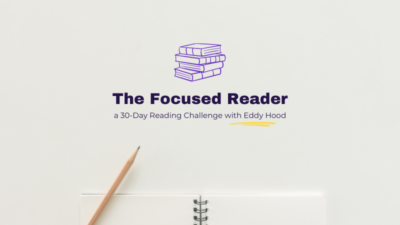 An Image of a pencil and notebook with text that says The Focused Reader