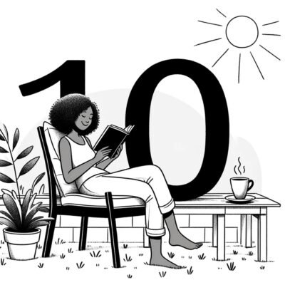 A woman reading a book in the sunshine.
