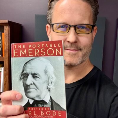 Eddy Hood with The Portable Ralph Waldo Emerson Book