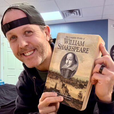 Eddy Hood with The Complete Works of William Shakespeare